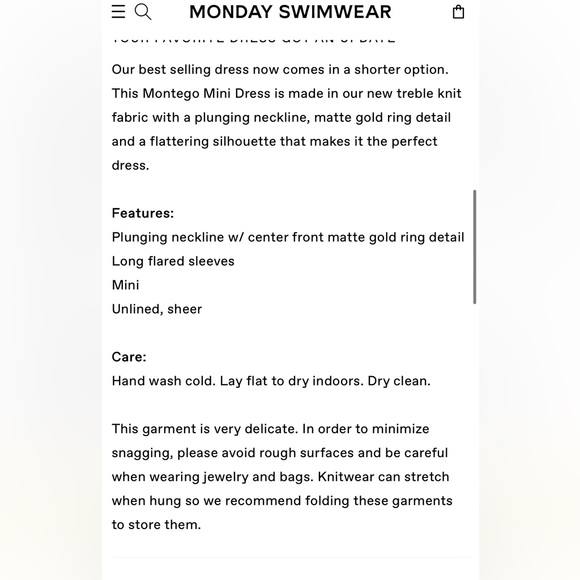 NWT! Monday Swimwear Montego Mini Dress - Picture 4 of 12